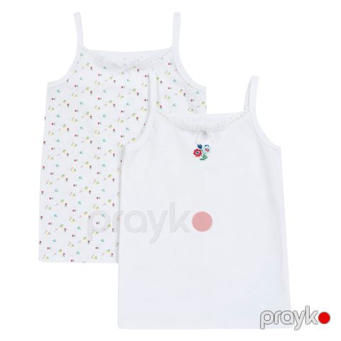 Qızlar üçün 2 ədədli mayka dəsti Chicco 9101552000000-64, ağ, pambıq/elastan, ölçü 2 yaş — Bakı