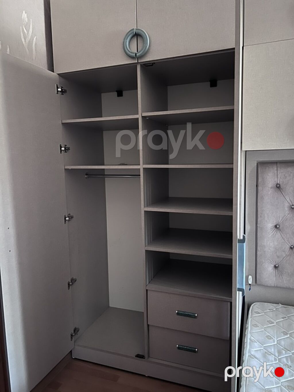 Yataq otağı mebel dəsti - Divara quraşdırılan iri qapalı dolab — Yataq otağı mobilya dəstləri, Bakı (6)
