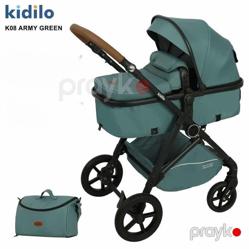 Uşaq arabası Kidilo K08, yaşıl — Mallar, Bakı (2)