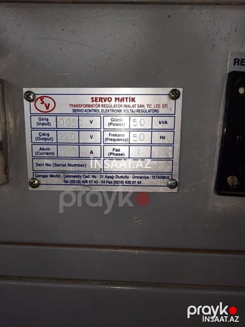 Servo Matic 50 Kva stabilizator satılır — Bakı