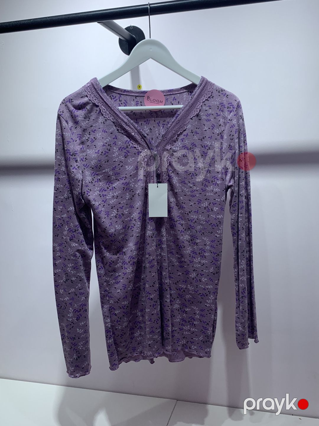 Qadın üçün şalvarlı pijama dəsti, bənövşəyi, pambıq, ölçü L — Mallar, Bakı (2)