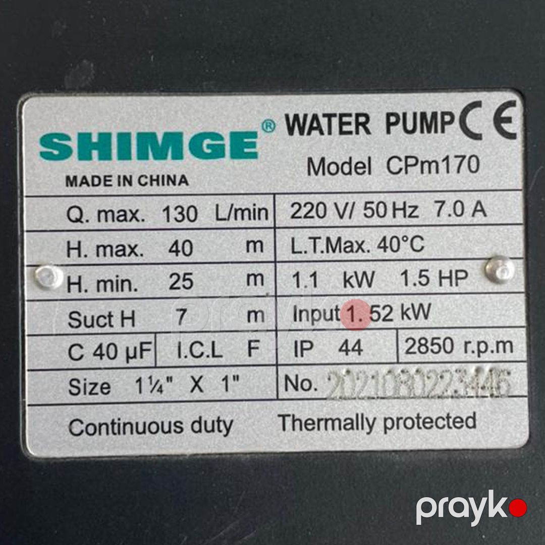 Səthi nasos Shimge CPm170 1828 — Mallar, Bakı (2)