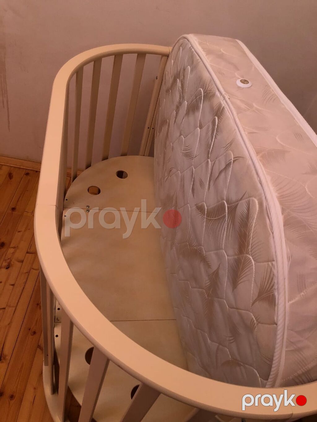 Oval formalı uşaq beşiyi və döşək - Material: möhkəm ağac karkas — Bəşikləri, Bakı (3)