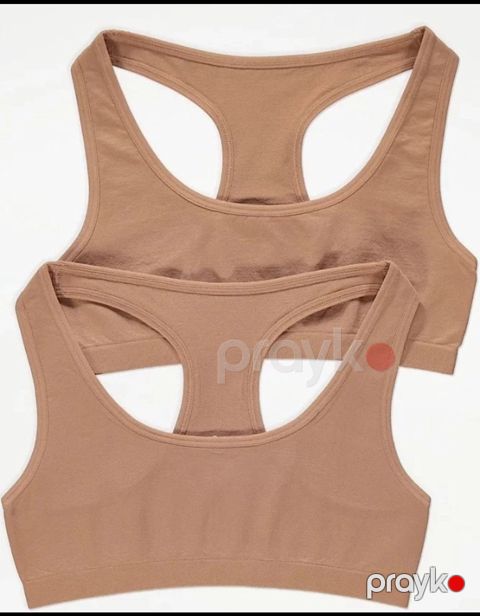 Qızlar üçün 2 ədədli top dəsti Top_tan, bej, pambıq/elastan, ölçü 15 yaş — Bakı