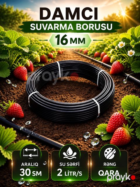 Damcı suvarma borusu, 16/30 sm, 2 litr, 400 m — Bakı