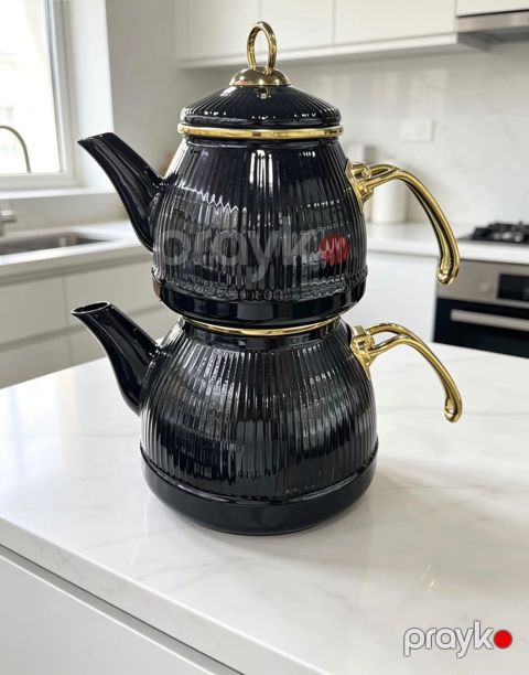 Çaydan dəsti Shosman SU-LI0048, minalı, 1400/2600 ml, qara — Bakı