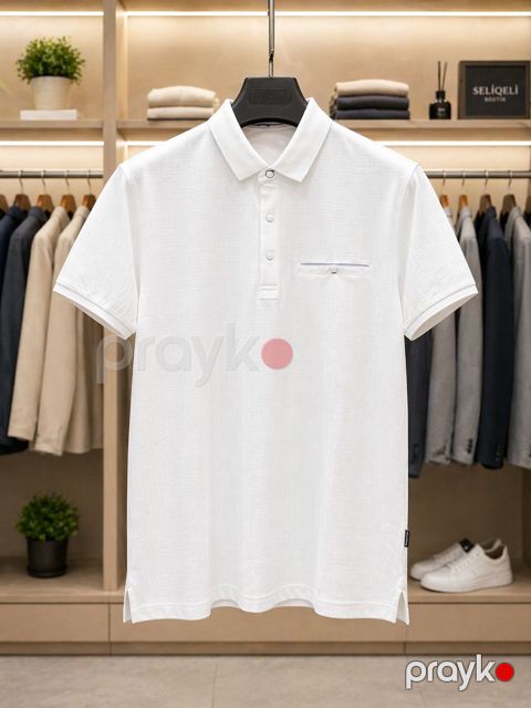 Kişilər üçün polo, ağ, kətan, ölçü XL — Bakı