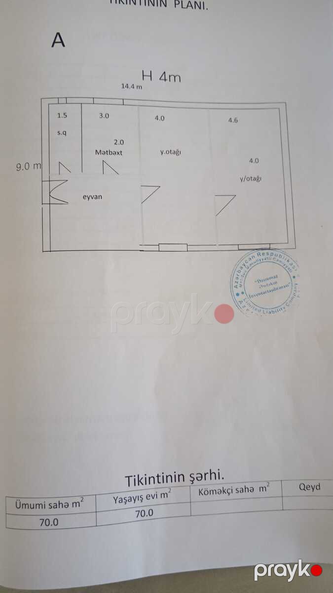 Satılır 2 otaqlı həyət evi/bağ evi 70 m² — Ev, villa, Bakı (8)