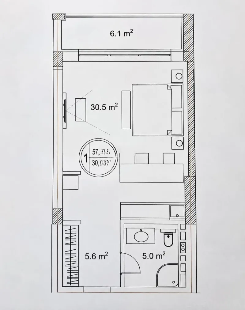 Satılır 1 otaqlı Mənzil Yeni tikili 57.2 m² Bakı, Sabunçu r — Mənzil, Bakı (2)
