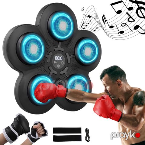 Boks lövhəsi və əlcəklər, musiqili, 37x33x4,5 sm, bluetooth, USB şarj, 9 səs ayarı, 5 funksiya, 600mAh batareya - WS0977 — Bakı