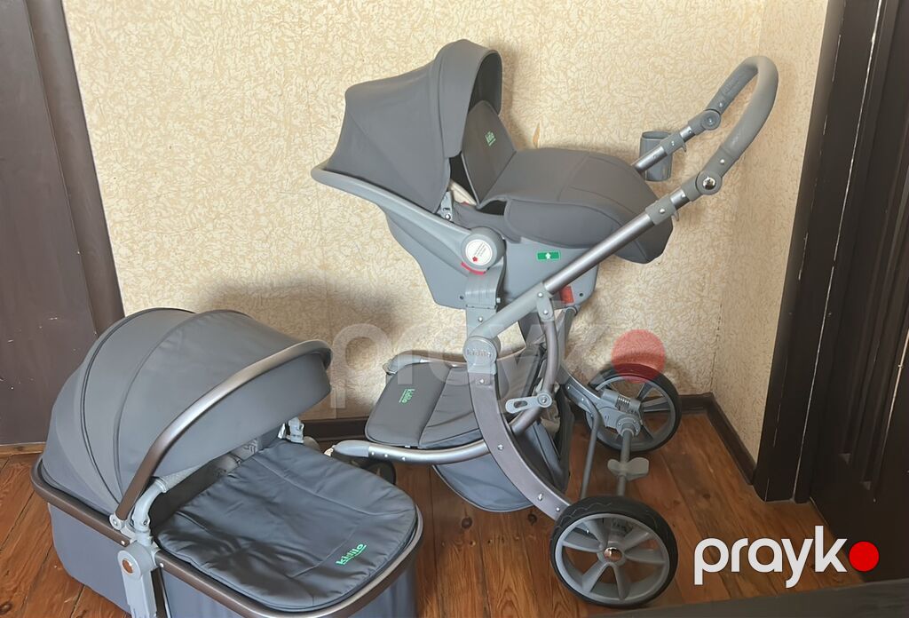 Kidilo 3‑ü 1‑də uşaq arabası dəsti - Rəng: boz/gri - Komplekt: şassi — Arabalalar, Bakı (3)