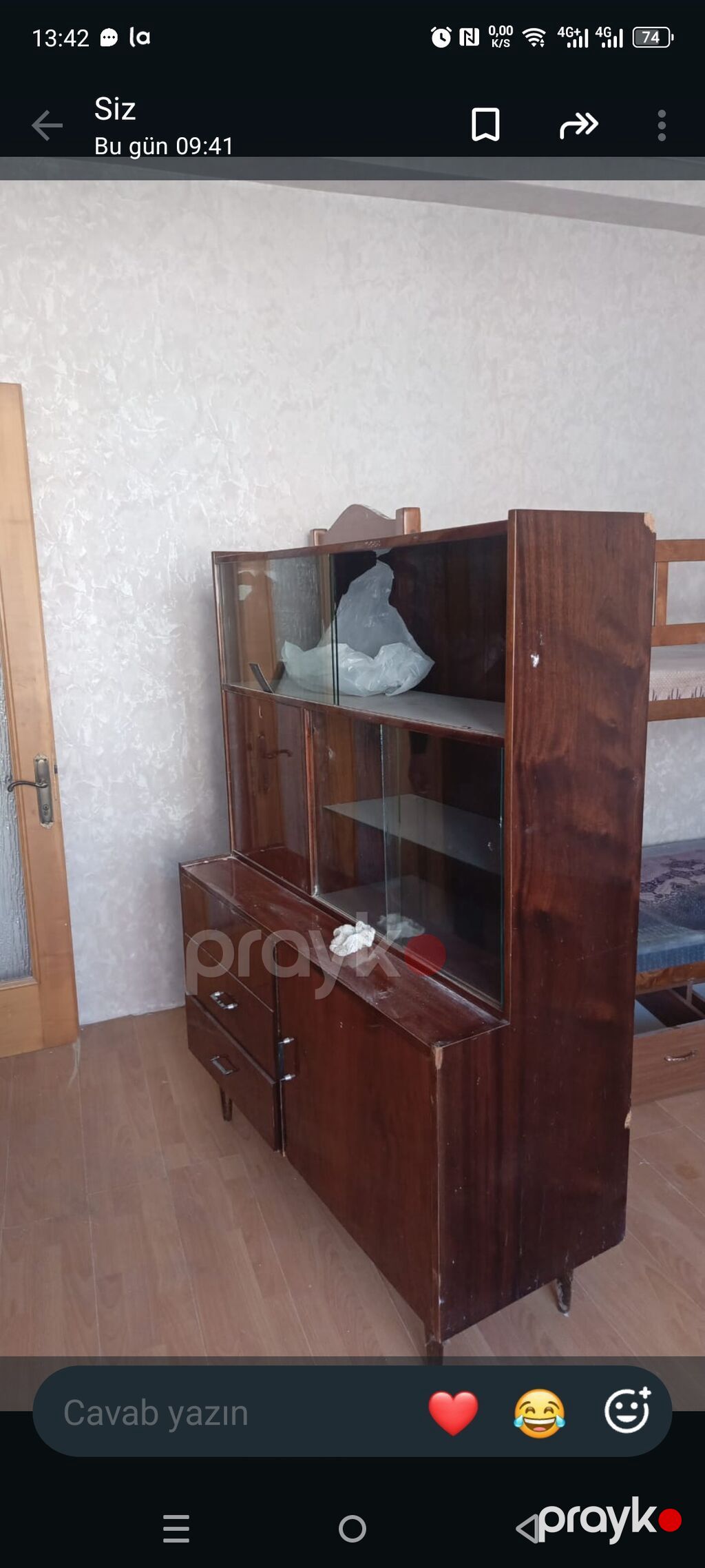 Klassik mebel və texnika dəsti - İki mərtəbəli taxta uşaq/yataq — Uşaq mebeli dəstləri, Bakı (2)