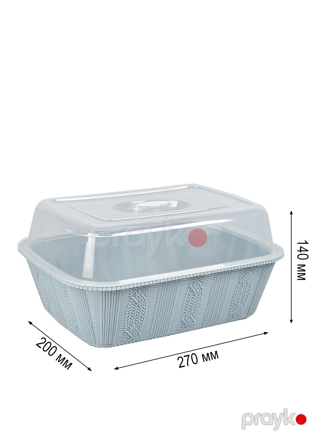 Çörək qabı Stars plast, 27x20x14 sm, boz — Mallar, Bakı (2)