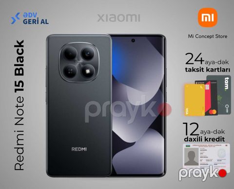 Xiaomi Redmi Note 15 Black 256GB/8GB — Bakı
