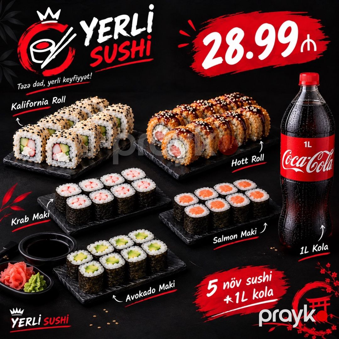 Suşi sifarişi — Yemək və məhsul çatdırılması, Bakı (3)