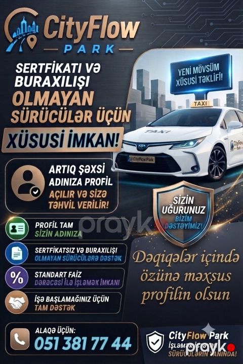 Taksi sürücüsü tələb olunur, Təcrübəsiz — Bakı
