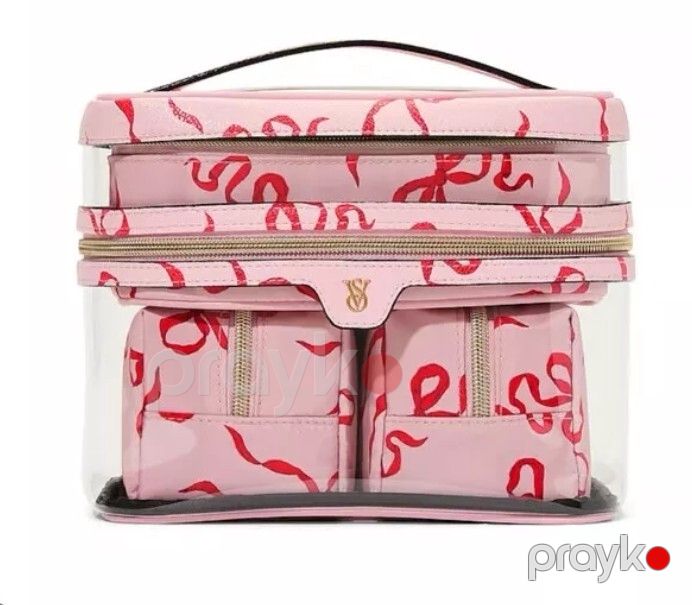 Kosmetika çantaları dəsti Victoria'S Secret Pink & Red Bow 4-In-1 Train Case — Mallar, Bakı (2)