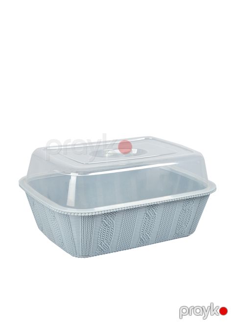 Çörək qabı Stars plast, 27x20x14 sm, boz — Bakı