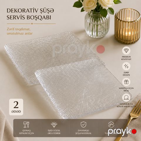 Servis qabı dəsti, şüşə, 1000 ml, 2 əd — Bakı