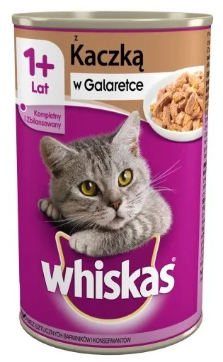 1 yaş və yuxarı pişiklər üçün Whiskas yaş yemi, jele içində ördək ilə, 400 q — Zoo.az — Мысықтар
