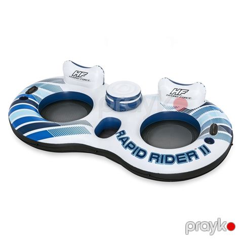 İkinəfərlik şişirdilən üzgüçülük dairəsi Bestway Hydro-Force Rapid Rider II, 251 x 132 sm, əl nasosu hədiyyə — Bakı