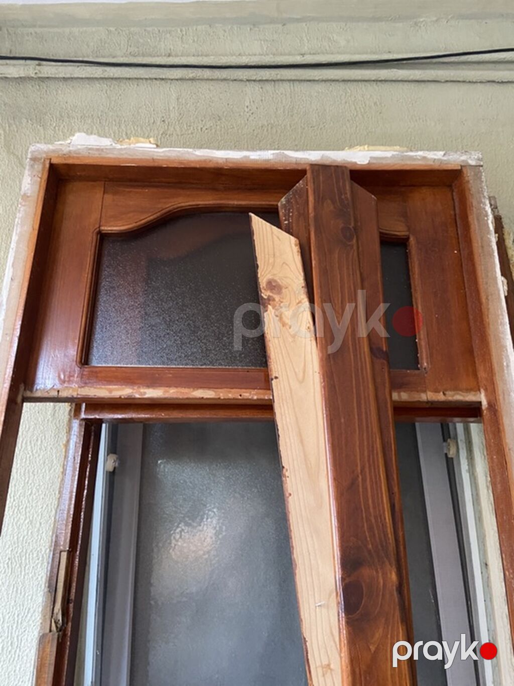 Məhsul: Şüşəli taxta daxili qapılar (2 ədəd) + qutu və üzlük şpros — Pəncərələr, qapılar, balkonlar, Bakı (4)