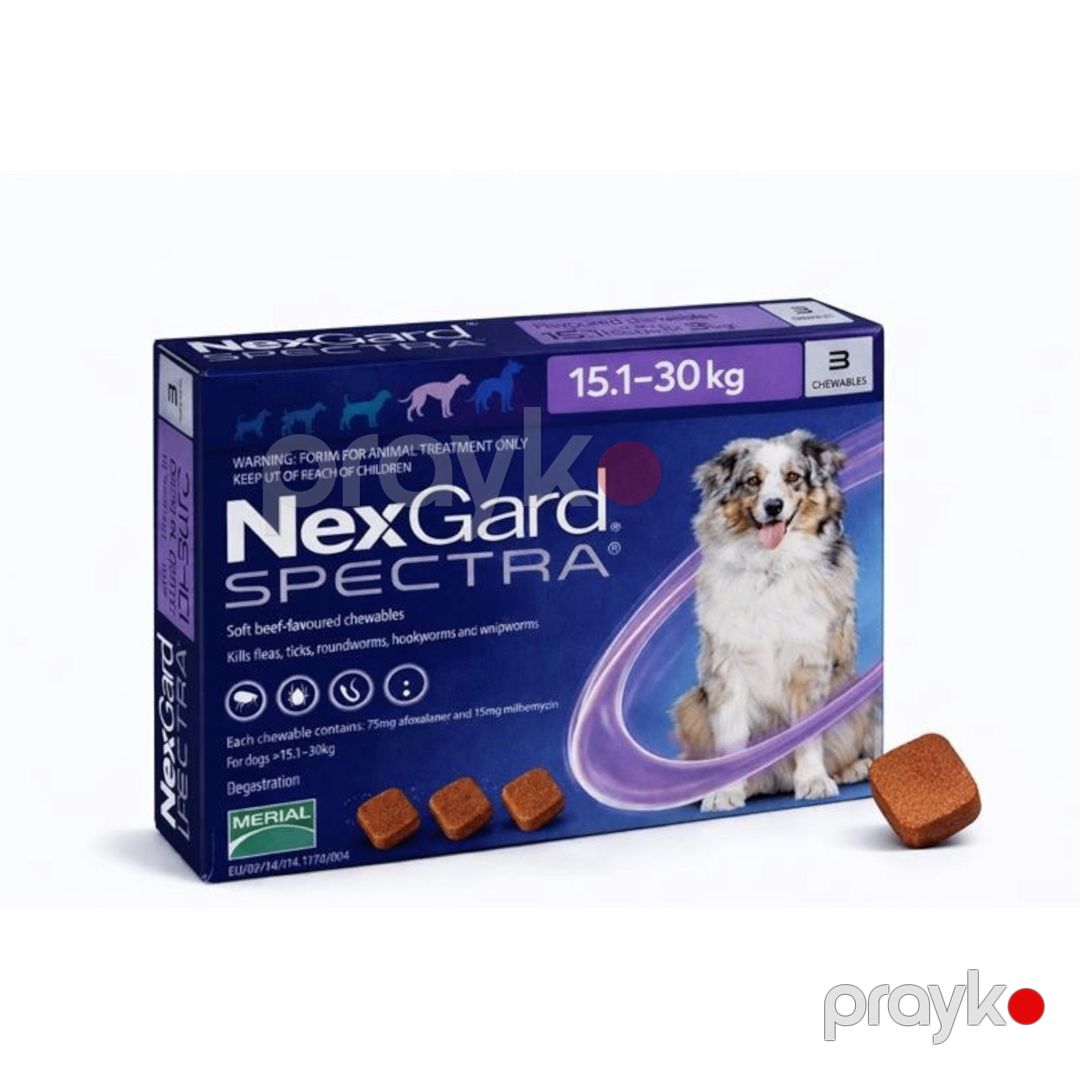 Gənələrə, helmintlərə və birələrə qarşı həb NexGard Spectra 15-30 kq çəkili itlər üçün, qiymət 1 ədəd üçündür — Mallar, Bakı