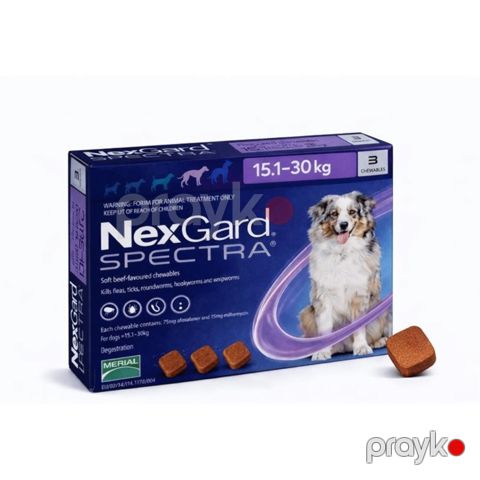 Gənələrə, helmintlərə və birələrə qarşı həb NexGard Spectra 15-30 kq çəkili itlər üçün, qiymət 1 ədəd üçündür — Bakı
