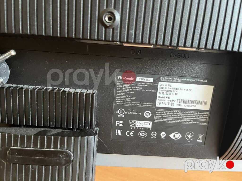 ViewSonic VA926-LED monitor - Ekran: 19" (48 sm) LCD, LED arxa — Monitorlər, Bakı (2)