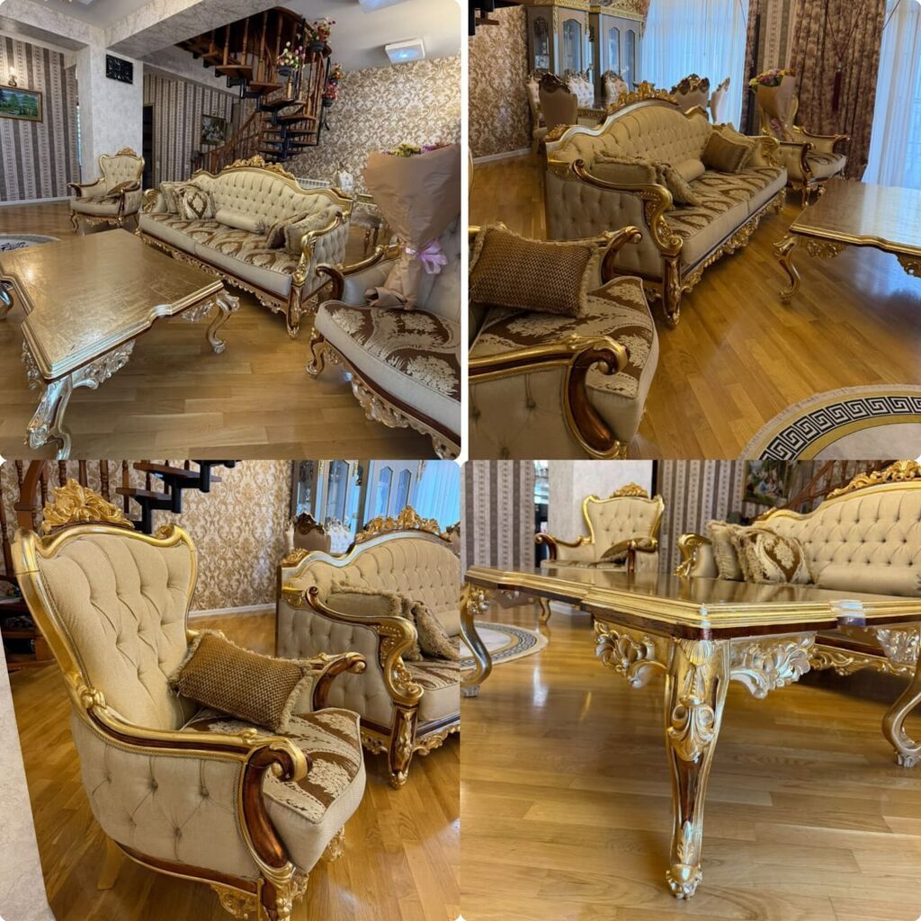 Klassik divan kreslo. 999azn. yaxsi veziyyetde. Baha alinib — Yumşaq mobilya dəstləri, Qobu
