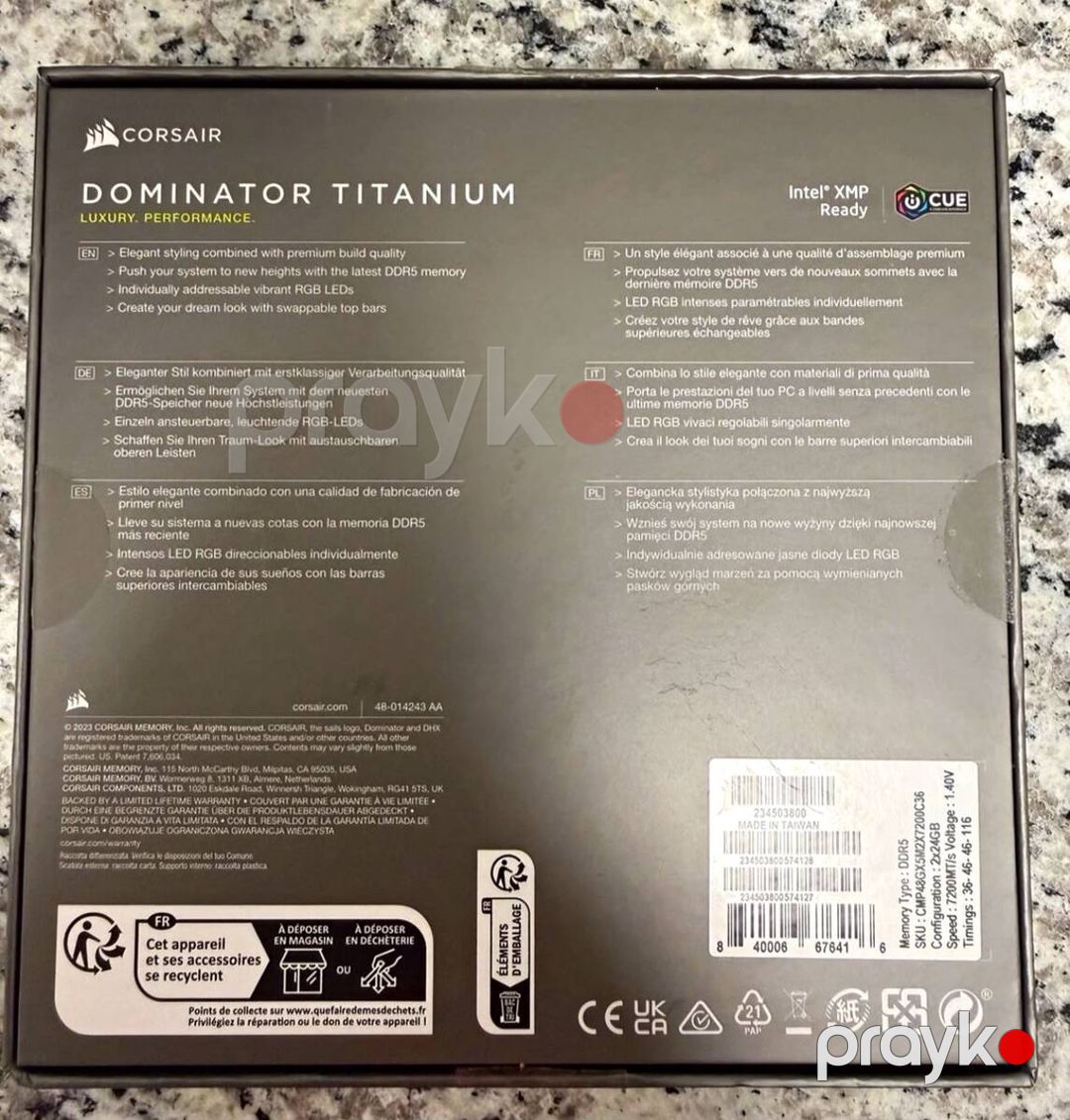 Operativ yaddaş (RAM) Corsair Dominator DDR5 48GB 7200 mhz CL36 — Kompüterlər və noutbuklar, Bakı (2)