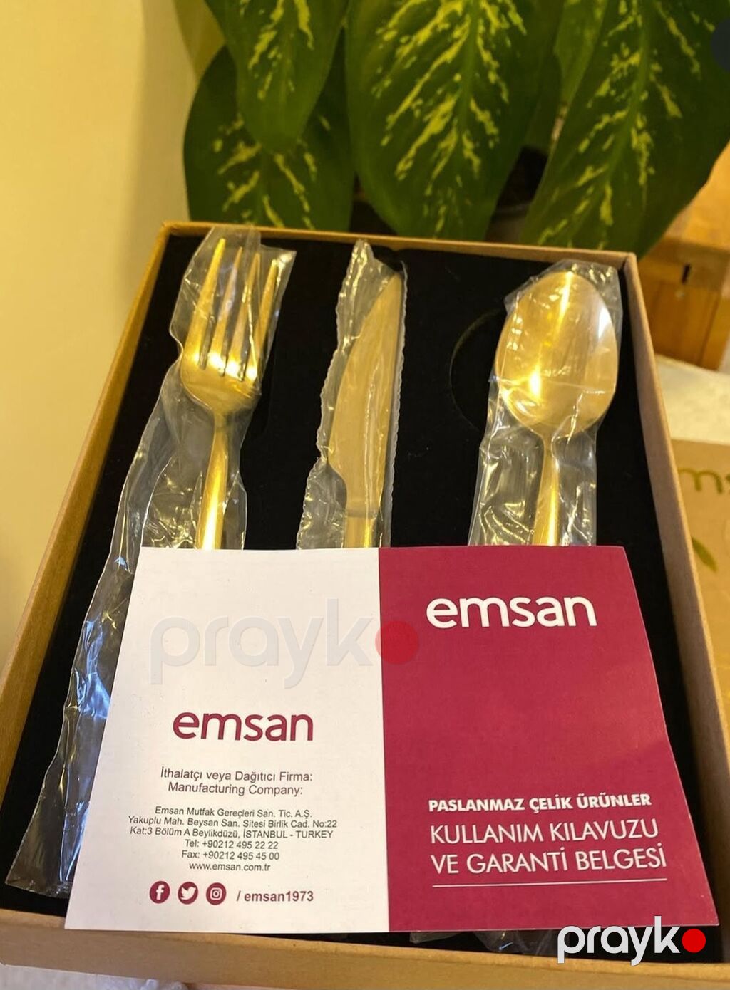 Emsan markalı qızılı rəngdə çəngəl–qaşıq–bıçaq dəsti (18 parça) — Qablar və mətbəx əşyaları, Bakı (2)