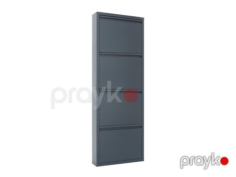 Ayaqqabı üçün tumba Praktik OM-4, metal/polad, boz, 145x52x14 sm — Bakı