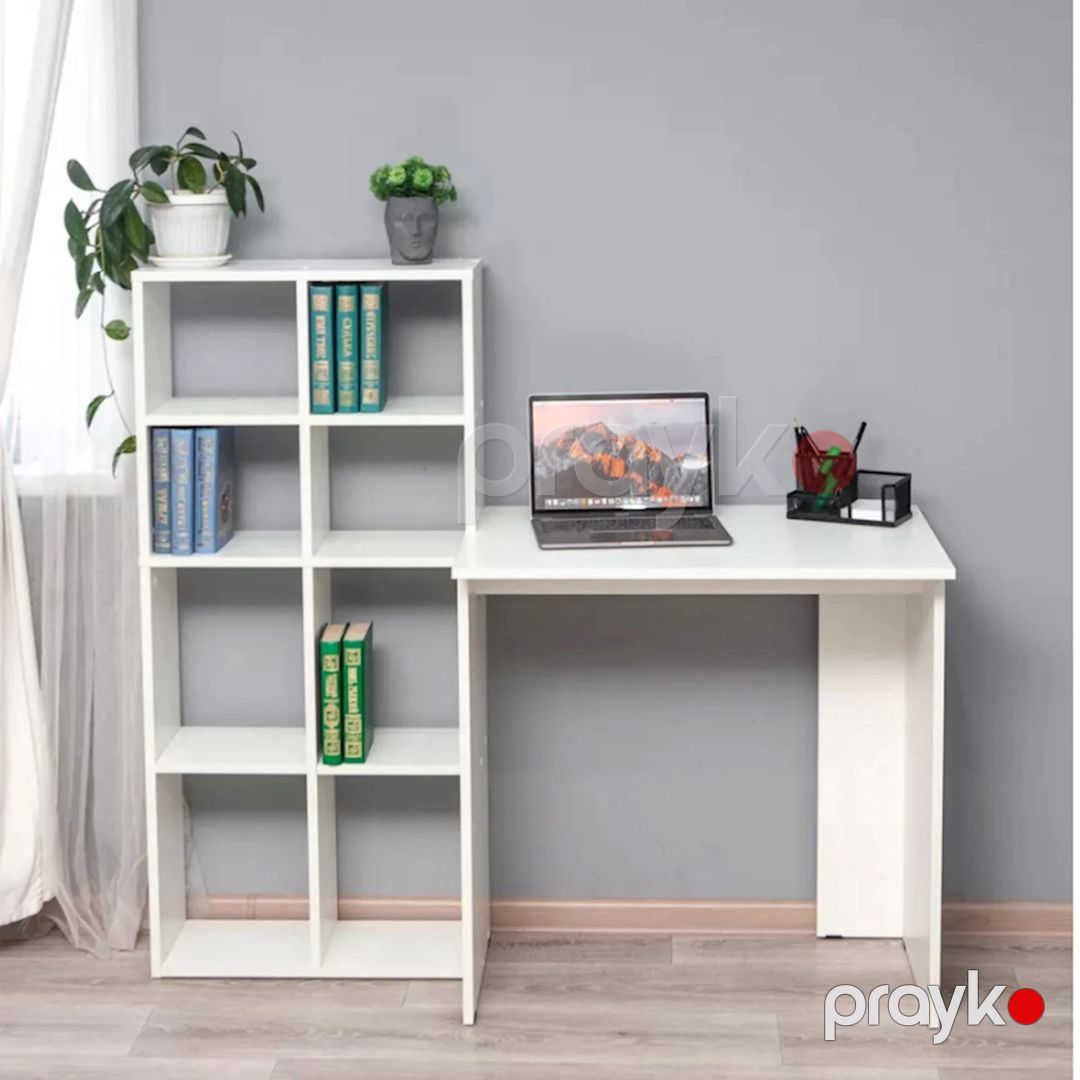 Yazı masası Ev Plus 12115840, Ldsp, ağ, 128x117x50 sm — Mallar, Bakı (3)
