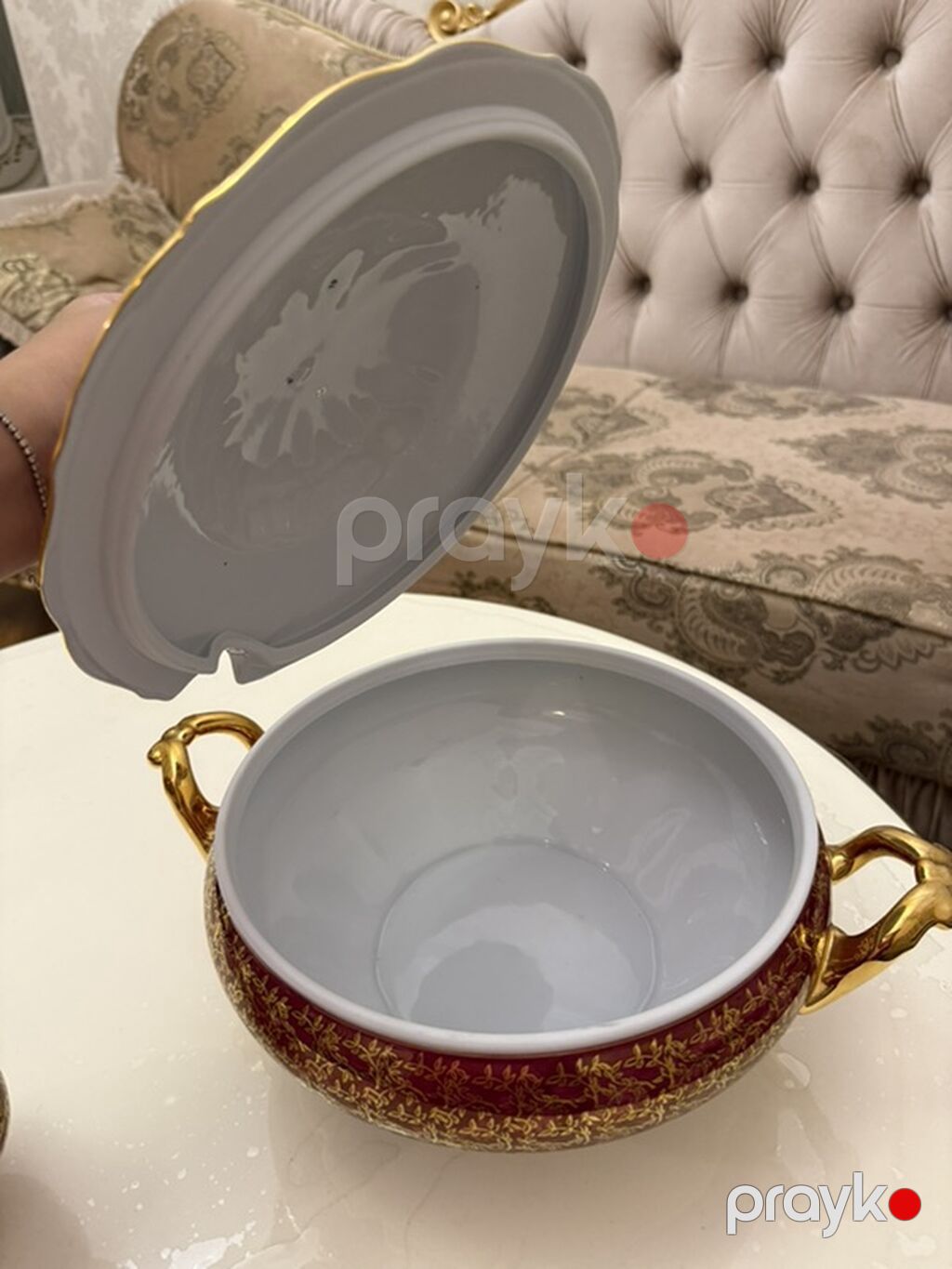 Nahar dəsti, rəng - Qızılı, Farfor — Süfrə qabı, Bakı (3)