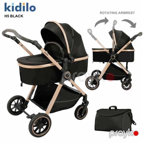 Uşaq arabası Kidilo KM-H5, qara — Bakı