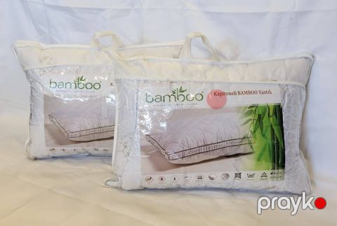 Ortopedik yastıq Bambo Çantalı, 70x70 sm, bambo sintifonfur tərkibli, orijinal bambu, sırıqlı parça, kapitone tikişli - BL0905 — Bakı