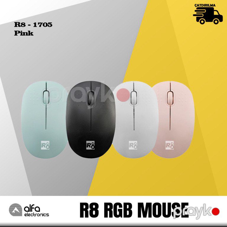 R8 wireless mouse 1702 Pink — Periferik cihazlar, Bakı (2)