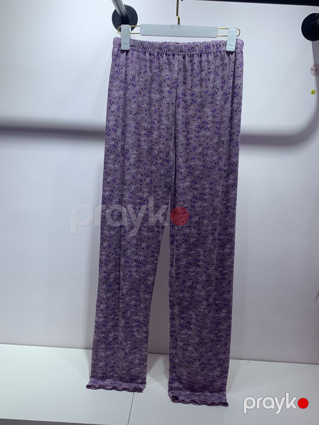 Qadın üçün şalvarlı pijama dəsti, bənövşəyi, pambıq, ölçü L — Mallar, Bakı (3)