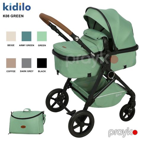 Uşaq arabası Kidilo K08 SC019, açıq yaşıl, 0+ ay — Bakı