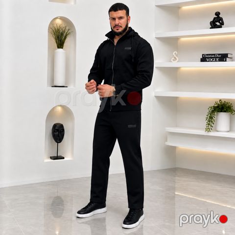 Kişilər üçün idman kostyumu VC_2715369, qara, pambıq/poliester, XL — Bakı