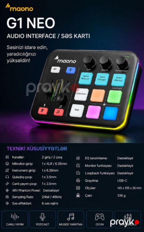 Maono G1 Neo mixer — Bakı