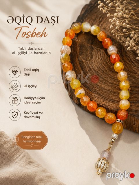 Təsbeh, Narıncı, Əqiq, 190 mm — Bakı