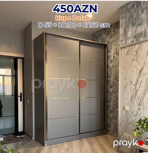 Kupe dolab – sürgülü qapılı, müasir dizayn Qiymət: 450 AZN Ölçülər — Bakı