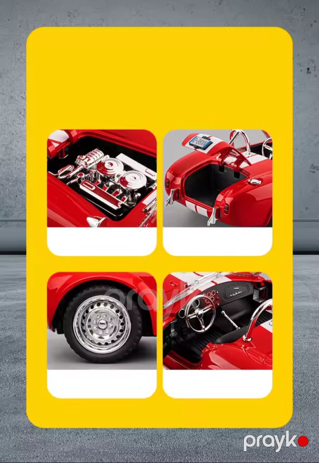 Maşın 1:24 Ford Shelby Cobra 427 Roadster 1965 S/C, qırmızı — Mallar, Bakı (2)