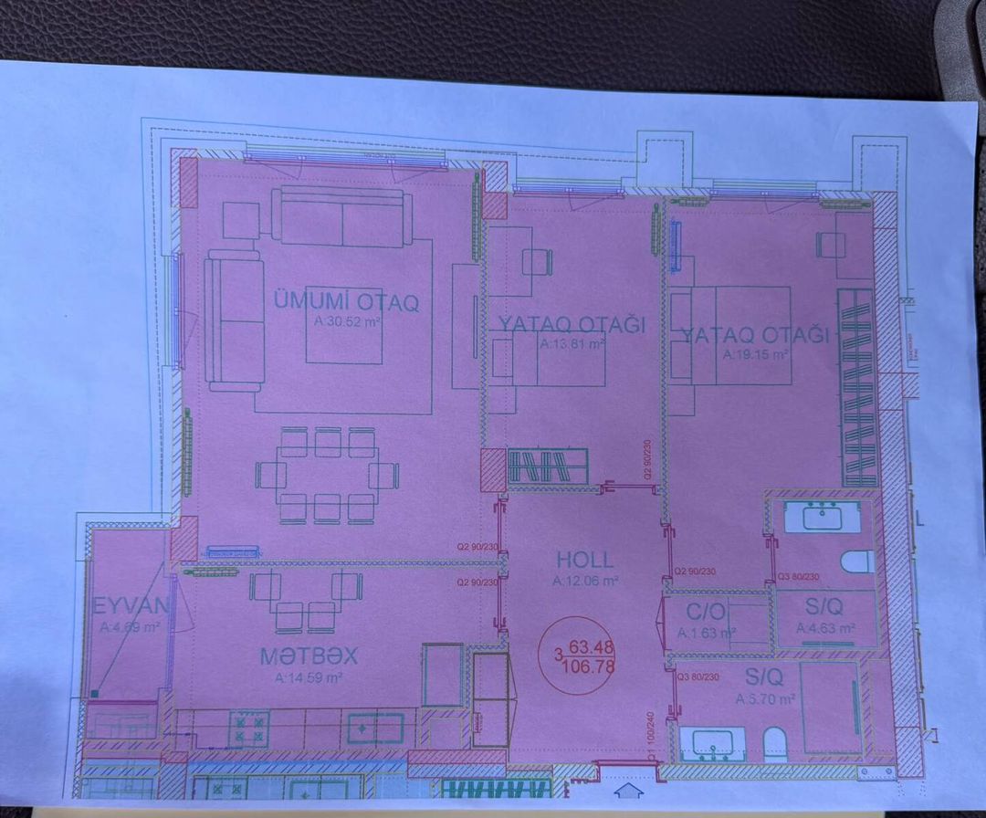 Satılır 3 otaqlı yeni tikili 107 m² — Mənzil, Bakı (3)