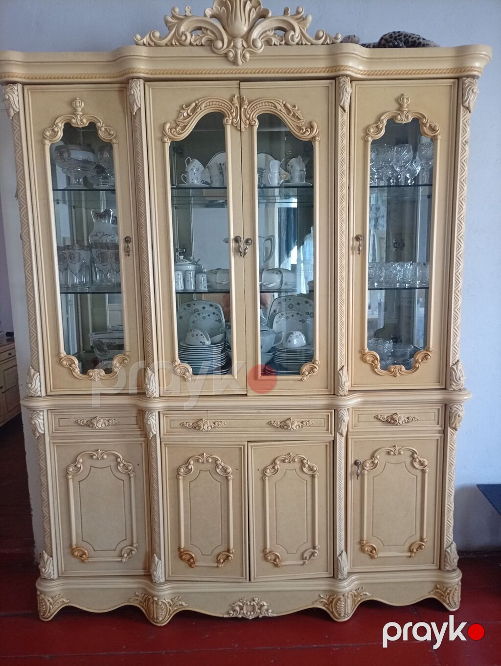 Klassik üslubda qonaq otağı mebel dəsti - Rəng: krem/bej, qızılı — Qonaq otağı üçün, Göyçay (3)
