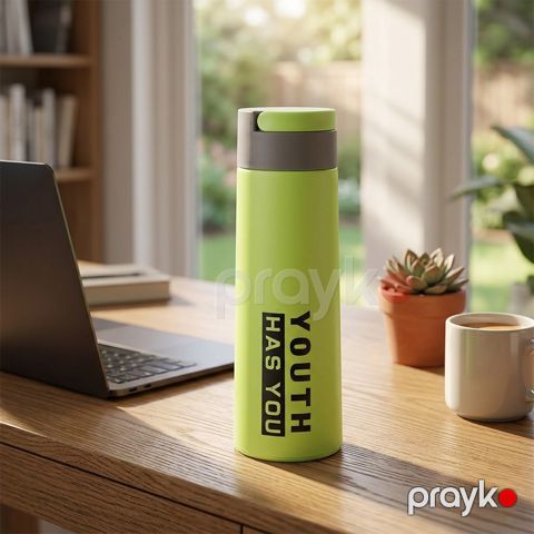 İdman su qabı Youth Has You, şüşə/plastik, yaşıl, 450 ml — Bakı