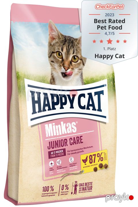 Quru yem Happy Cat Minkas Junior Care Poultry pişik balalar üçün, toyuq ilə, 1 kq — Bakı