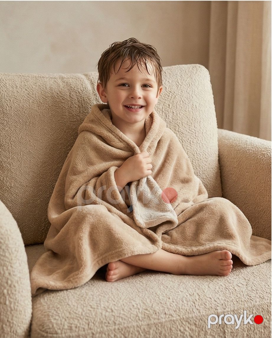 Oğlanlar üçün hamam xələti 3953, bej, mikrofibra, ölçü 3-6 yaş — Mallar, Bakı (2)